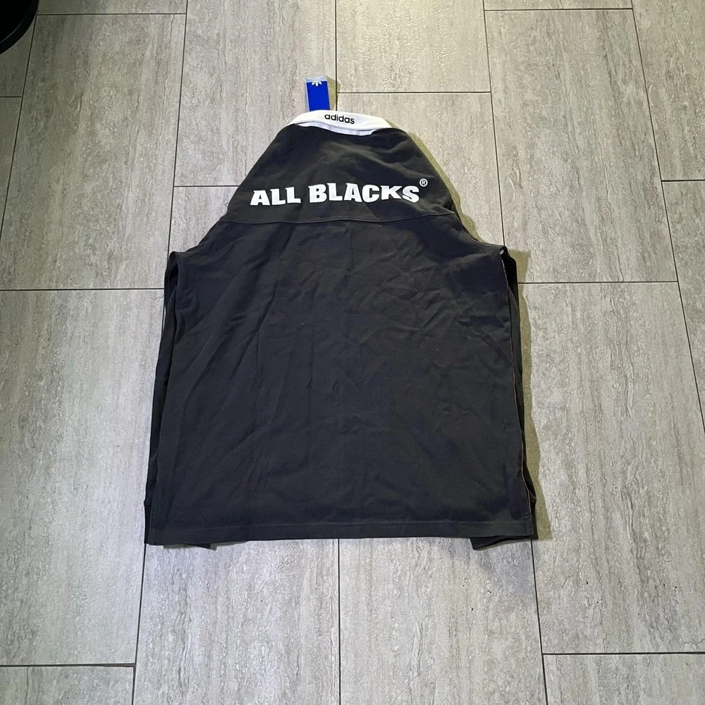 New Zealand All Blacks Shirt Mens Medium Multi Color Rugby Polo Adidas Originals